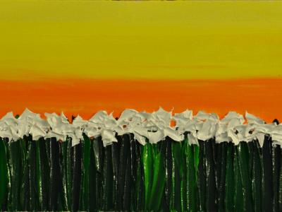 Paper Whites 2 8 X 16 Acrylic on Canvas board Embellished prints available 