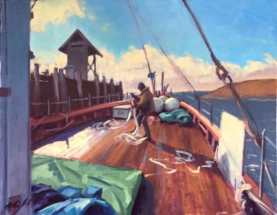 Coiling the Ropes 24x30" oil Coiling the Ropes 24x30" oil