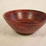 120314.F Small Carved Bowl with Layered Glazes