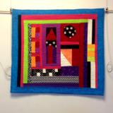 Fiber Art Quilt "Find the Red Roof"