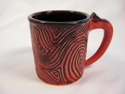 101114.A Red Swirls Mug