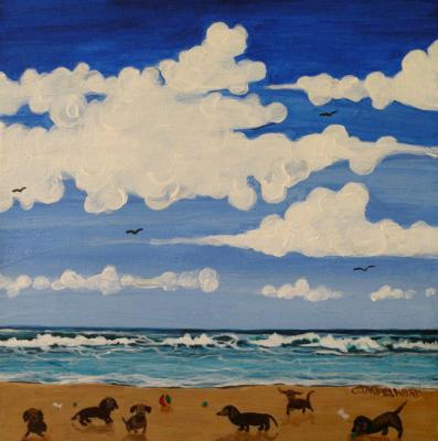 Hot Dog Beach (acrylic) 