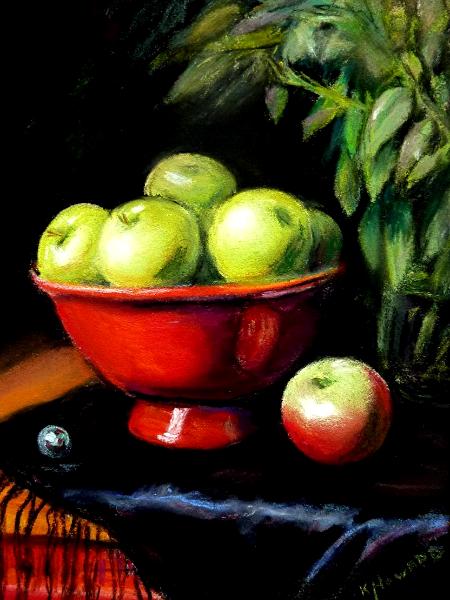 Apples and Red Bowl