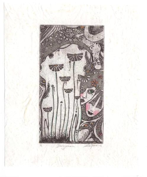 Daisy Chain Limited Edition Etching of Dasiy Fairies and flowers SALE