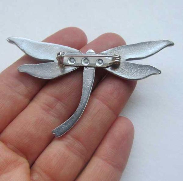 Dragonfly brooch Art Nouveau design, handcrafted by Liza Paizis