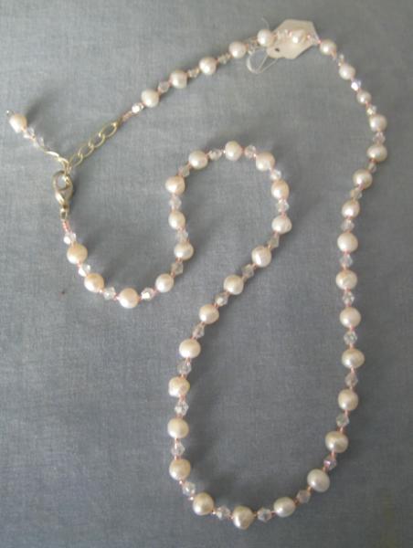 Freshwater Pearls and Pink Crystals #009