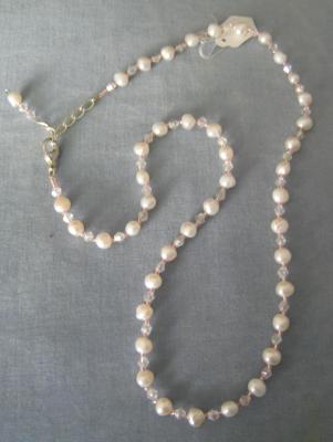 Freshwater Pearls and Pink Crystals #009