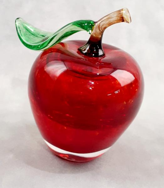 #11152502 Red Apple with stem and leaf 4''HX3.5''W $90.00