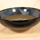 120512.B Flat Bottom Bowl with Decorative Carving Outside