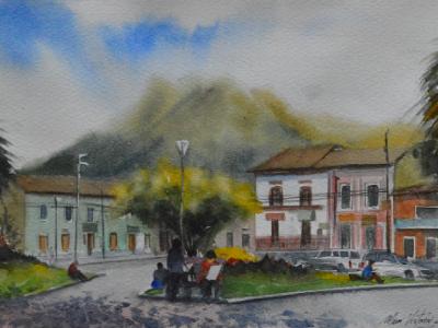 Plein air watercolor painting in the city of San Pablo-ECUADOR, 38cm x 28cm, 2019 Plein air watercolor painting in the city of San Pablo-ECUADOR, 38cm x 28cm, 2019
