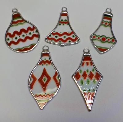 Victorian style hand painted Christmas ornaments - Wavy Victorian style hand painted Christmas ornaments - Wavy