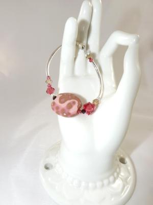 B-111 pink & cocoa brown Kazuri bead bracelet B-111 pink & cocoa brown Kazuri bead bracelet