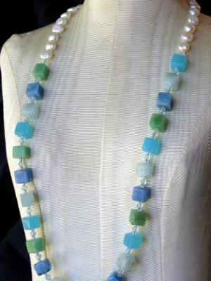 Candy Jade and Pearl Necklace Candy Jade and Pearl Necklace