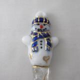 TO22119 - Tassel Scarf Snowman Ornament - Carribbean Blue Streaky
