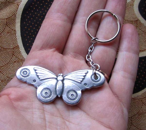 Butterfly Moth pewter keyring butterfly keychain from an original design by Liza Paizis