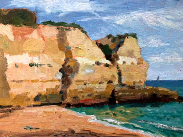 The Algarve Coast, Portugal, oils painted en plein air