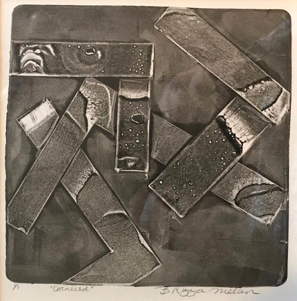 Cornered,  collagraph monoprint