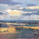 Sunset No 8 from Blunsdon hill 10"x 8" oil on board