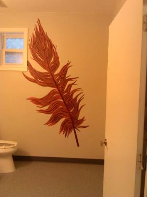 decorative feather accent mural