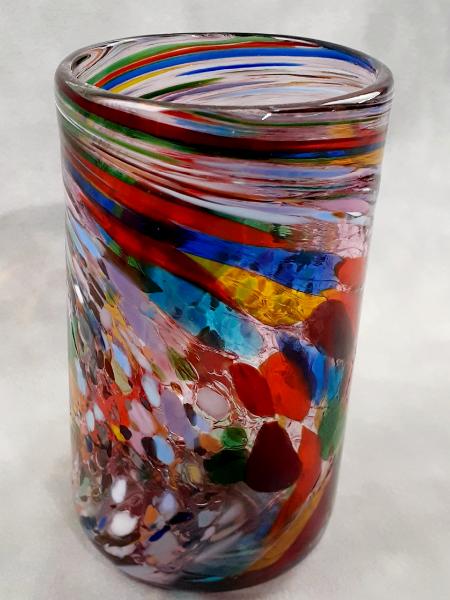 #10012517 drinking Glass confetti colors 5.25''HX3''W $70.00