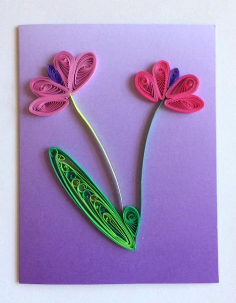 The Pastel Series Purple Handmade Quilling Greeting Card