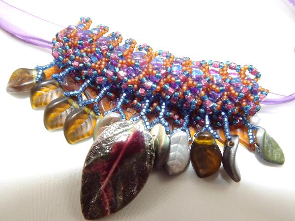 N-90 Purple Leaf Slide Necklace