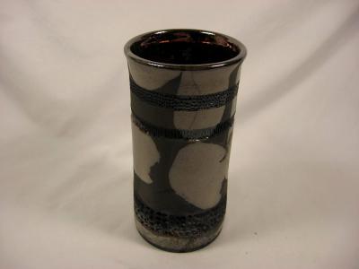 Raku cylinder vase