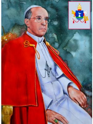 Custom portrait of Pope PIUS XII, 80cm x 60cm, 2016