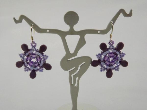 E-119 Purple & Lavender Flower Earrings