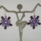 E-119 Purple & Lavender Flower Earrings