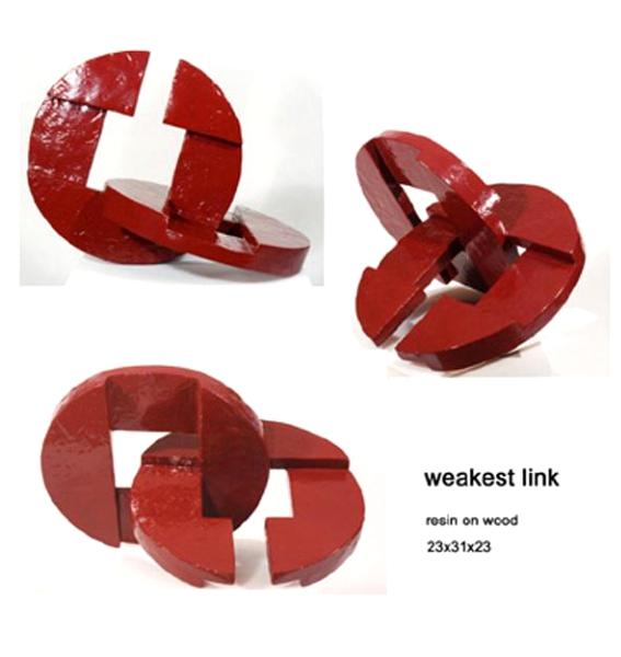 weakest link | resin on wood | 23"x31"x23"