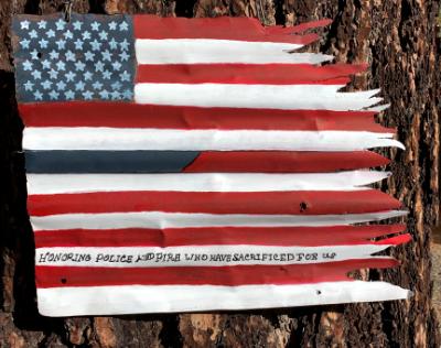 Blue/Red Line Distressed Flag Blue/Red Line Distressed Flag