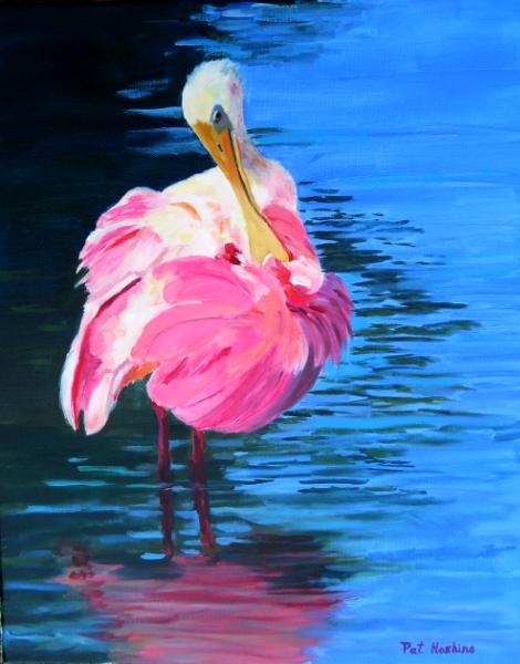 Spoonbill - Ruffling My Feathers - oikl - 16x20 - sold