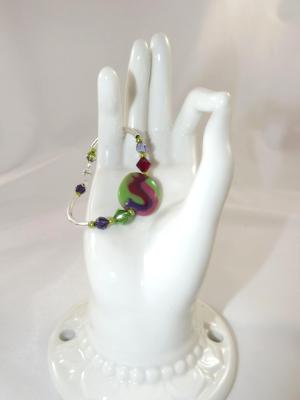 B-106 green & purple Kazuri bead bracelet B-106 green & purple Kazuri bead bracelet