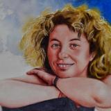 Custom watercolor portrait "FROM GEORGIA WITH LOVE", 35cm X 50cm, 2019