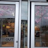 cherry blossoms on doors