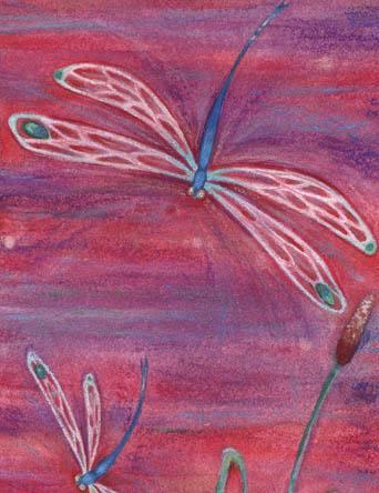 Dragonfly in red art print