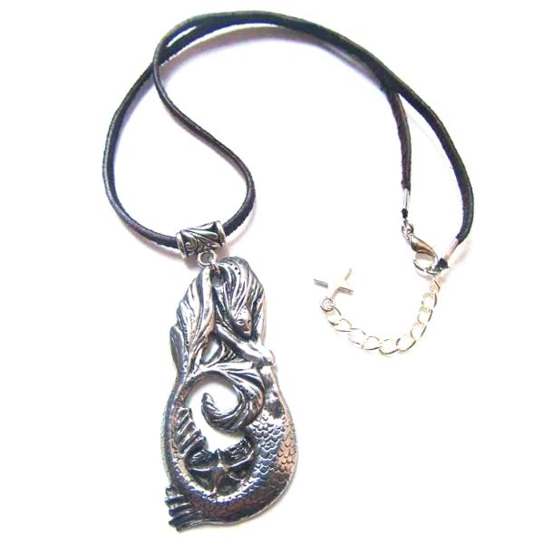 Mermaid pendant pewter mermaid necklace from an original design by Liza Paizis