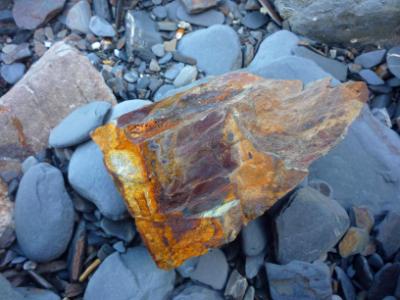 At the Strangles beach in North Cornwall