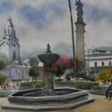 Plein air watercolor painting in the city of Quito-ECUADOR, 38cm x 28cm, 2020