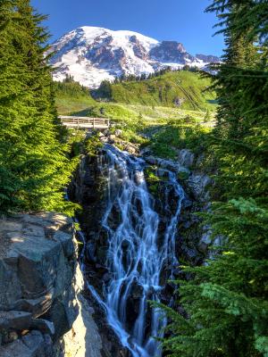 Myrtle Falls and Mt. Rainier Myrtle Falls and Mt. Rainier