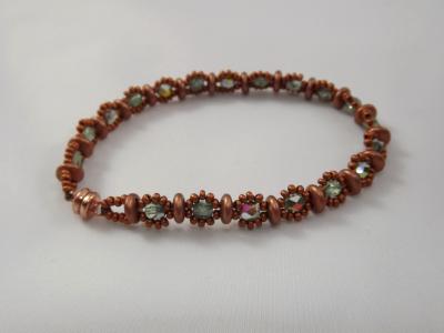 B-85 copper lentil bead bracelet