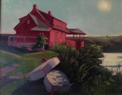 Red House at Dusk oil 16x20" Red House at Dusk oil 16x20"