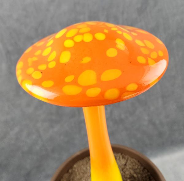 #04112405 LG mushroom with glass stake 13''Hx 6.5''W $100