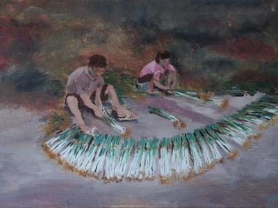 Scallions/Beijing Farmers Market 22"x24" (available) Scallions/Beijing Farmers Market 22"x24" (available)