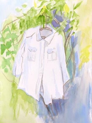 White Shirt Drying Outdoors White Shirt Drying Outdoors