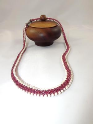 N-77 Rose Reversable Crocheted Rope Necklace N-77 Rose Reversable Crocheted Rope Necklace