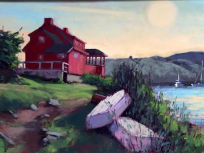 Red House at Dusk 18x24" oil Red House at Dusk 18x24" oil