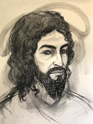 Jesus with Curly Beard Jesus with Curly Beard