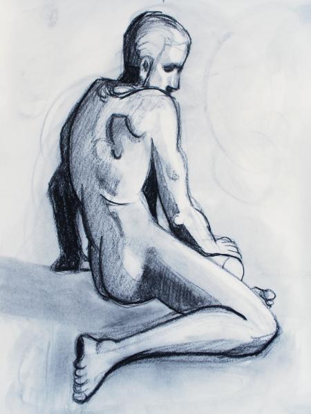 Seated Male Nude